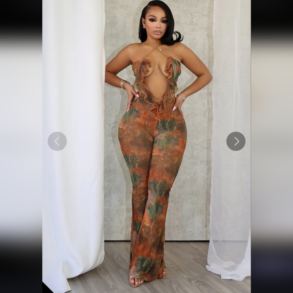 EDGE Ruffle Patterned Jumpsuit - Picture 8 of 13